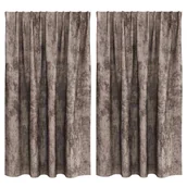 Zasłony - vidaXL Zasłona z zasłonami 2 pcs Cappuccino 140 x 140 cm Aksamit - miniaturka - grafika 1