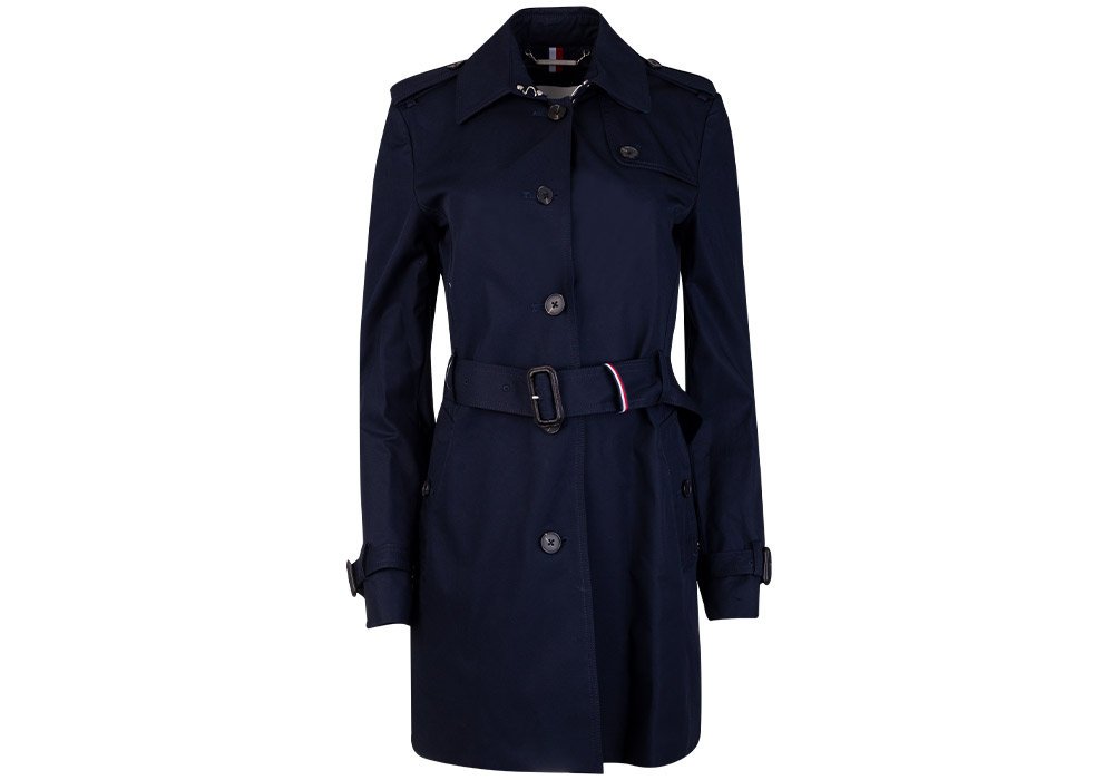 TOMMY HILFIGER PŁASZCZ DAMSKI HERITAGE SINGLE BREASTED TRENCH NAVY WW0WW24966 403 - Rozmiar: XL