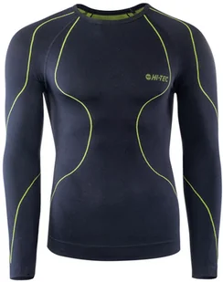 Hi-Tec Koszulka męska IKAR TOP black/lime punch r. L - Koszulki sportowe męskie - miniaturka - grafika 1