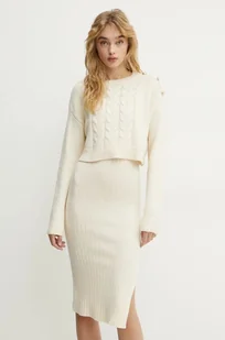 Morgan sukienka i sweter RMNATE kolor beżowy mini dopasowana RMNATE - Sukienki - miniaturka - grafika 1