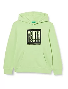 United Colors of Benetton Chłopięca bluza z kapturem z długim rękawem, jasnozielony 0n7, 170 - Bluzy dla chłopców - miniaturka - grafika 1