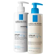 Balsamy i oliwki dla dzieci - Zestaw La Roche-Posay Lipikar Baume AP+M, balsam do ciała, 400 ml + Syndet AP+, krem myjący do ciała, od urodzenia, 400 ml - miniaturka - grafika 1