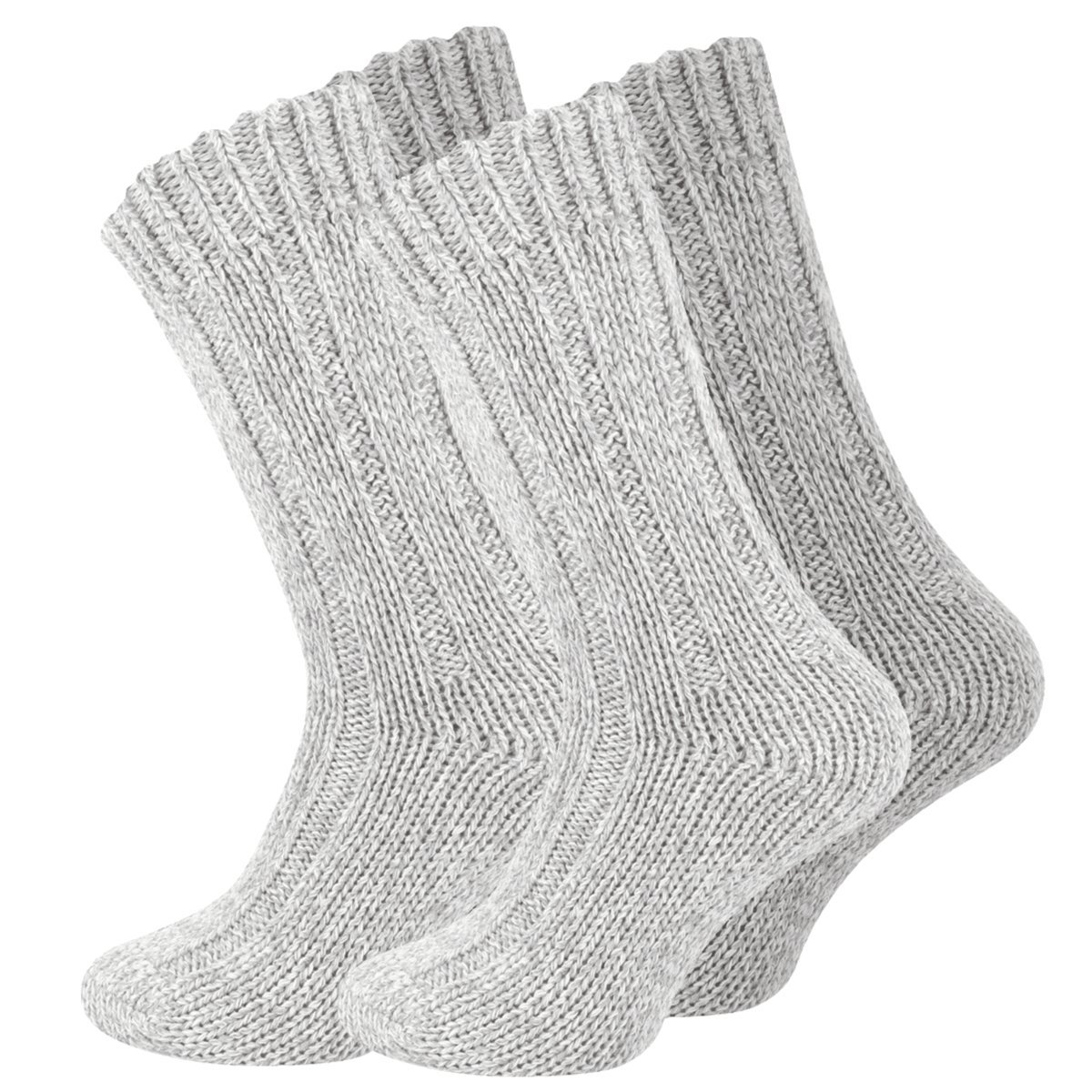 Skarpetki z wełną UNISEX 2 pary 39/42 szare Gruby splot Ciepłe skarpety domowe