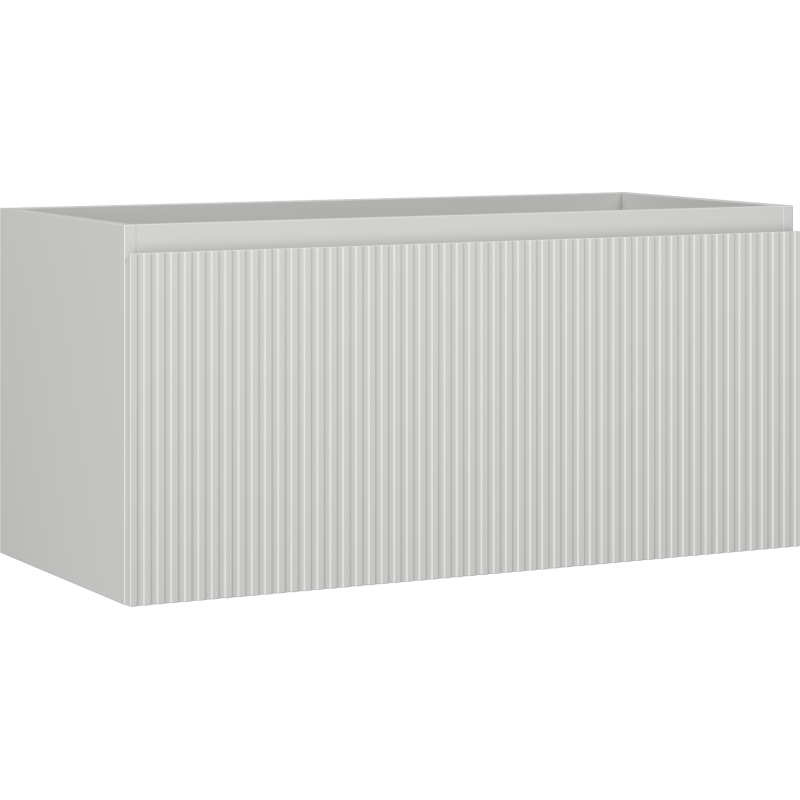 Mexen Rivel szafka łazienkowa podumywalkowa 100 cm, 1 szuflada, ryflowana , szara mat - 91A20-10047-1-BF62