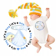 Body dla niemowląt - Body Dziecięce Niemowlęce Białe LITTLE BOY Wz - 56 - miniaturka - grafika 1