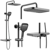 Zestawy prysznicowe - Rea Zestaw Prysznicowy REA Bari Tytan - miniaturka - grafika 1