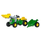 Jeździki dla dzieci - Rolly Toys TRAKTOR ROLLY KID JOHN DEER Z PRZYCZEPĄ 023110 - miniaturka - grafika 1