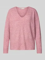 Swetry damskie - Sweter o kroju regular fit z dekoltem w serek model ‘RICA LIFE’ - miniaturka - grafika 1