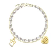 Biżuteria dla dzieci - I KOMUNIA ŚWIĘTA Bransoletka z Aniołem pozłacane srebro - miniaturka - grafika 1