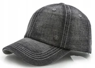Czapki i chusty sportowe męskie - Czapka bejsbolówka z daszkiem dżinsowa CZARNA - miniaturka - grafika 1