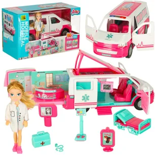 Karetka pogotowia ambulans mobilny szpital lalka akcesoria - zabawka - Lalki dla dziewczynek - miniaturka - grafika 1