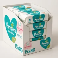 Chusteczki nawilżane - Pampers Sensitive chusteczki nawilżane 15x80 - miniaturka - grafika 1