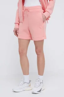 Guess szorty damskie kolor pomarańczowy gładkie high waist - Spodenki damskie - miniaturka - grafika 1