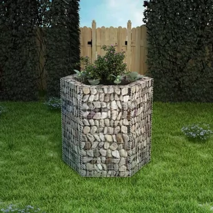 Donica gabionowa VIDAXL, sześciokątna, 100x90x100 cm - Akcesoria do ogrodzeń - miniaturka - grafika 1