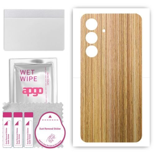 folia naklejka skórka strukturalna na TYŁ do Samsung Galaxy F55 - Drewno Dąb Miodowy - apgo SKINS
