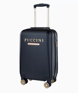 PUCCINI Czarna walizka kabinowa z eleganckim napisem - Walizki - miniaturka - grafika 1