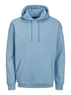 Bluzy męskie - JACK & JONES Męska bluza z kapturem Jorbrink Sweat Hood, Dusk Blue/Fit: cropped Box/szczotkowany, XL - miniaturka - grafika 1