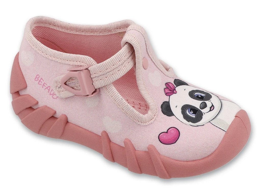 Kapcie dziewczęce różowe Befado 110P520 domowe do przedszkola na zapinki-23