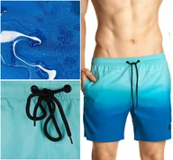 Kąpielówki męskie - KĄPIELÓWKI Atlantic szorty z NADRUKIEM WODNYM - L - miniaturka - grafika 1
