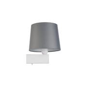 Lampy ścienne - Nowodvorski Klasyczna LAMPA ścienna CHILLIN abażurowa OPRAWA kinkiet szary biały 8200 - miniaturka - grafika 1