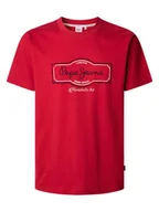 Koszulki męskie - Pepe Jeans Koszulka "Daxton" w kolorze czerwonym - miniaturka - grafika 1