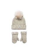 Czapki dla dzieci - UGG Zestaw Czapka i Rękawiczki K Infant Knit Set 20124 Szary - miniaturka - grafika 1