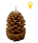 Świece - NIKOLAO BROWN Świeca LED szyszka 9x15,5cm - miniaturka - grafika 1