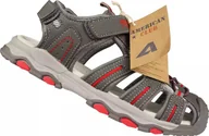 Buty dla dziewczynek - American Club Dziecięce sandały American Club CXD-76GY 35 - miniaturka - grafika 1