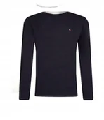 Bluzki damskie - TOMMY HILFIGER GRANATOWA BLUZKA DZIECIĘCA Z DŁUGIM RĘKAWEM 152-164 6BA - miniaturka - grafika 1