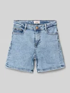 Spodnie i spodenki dla dziewczynek - Szorty jeansowe o kroju regular fit z mieszanki bawełny model ‘PHINE’ - miniaturka - grafika 1