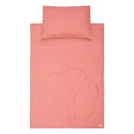 Pościel dla dzieci - Lniany komplet pościeli dla dzieci kwiat "Koralowy róż" - miniaturka - grafika 1