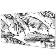 Podkładki na biurko - Duża podkładka ochronna na biurko Czarne liście 120x60 cm - miniaturka - grafika 1