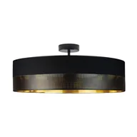 Lampy sufitowe - Lampa sufitowa do jadalni WENECJA GLAM fi - 60 cm kolor czarny ze złotym wnętrzem z czarnym ażurem - miniaturka - grafika 1