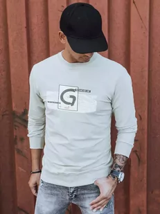 Bluza męska z nadrukiem beżowa Dstreet BX5371-XL - Bluzy męskie - miniaturka - grafika 1