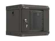 Kable komputerowe i do monitorów - SZAFA INSTALACYJNA RACK WISZĄCA 10" 4U 300X300 CZARNA DRZWI PRZESZKLONE LANBERG (FLAT PACK) - miniaturka - grafika 1