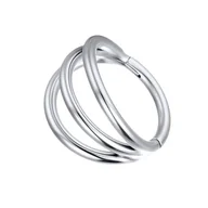 Kolczyki - Kolczyk PIERCING Clicker Srebrny trójramienny Kółko Helix Conch TYTAN 1,2/8 - miniaturka - grafika 1