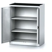 Szafy i regały magazynowe - Alfa 3 Szafa warsztatowa MECHANIC, 1170 x 920 x 500 mm, 2 półki, szare drzwi 1262683 - miniaturka - grafika 1