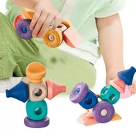 Zabawki sensoryczne - Kosmiczne sondy - klocki sensoryczne 13 elementów - miniaturka - grafika 1