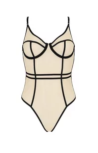 Serara body beżowo-czarne, Kolor beżowy, Rozmiar L/XL, Passion - Primodo.com - Body - miniaturka - grafika 1