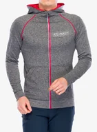 Bluzy sportowe męskie - Bluza z kapturem Brubeck Fusion Sweatshirt Hoody - grey - miniaturka - grafika 1