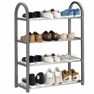 Szafka na buty z metalowymi 4 półkami regał ciemnoszary HA2008 - Szafki na buty - miniaturka - grafika 1