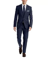 Spodenki męskie - Calvin Klein Męskie spodnie garniturowe slim fit oddzielne spodnie biznesowe, NIEBIESKI, 46 - miniaturka - grafika 1