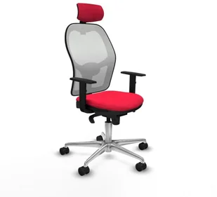 Fotel biurowy, krzesło biurowe Krzesło Biurowe z Zagłówkiem Piqueras y Crespo 1D086N2 Czerwony - Fotele i krzesła biurowe - miniaturka - grafika 1