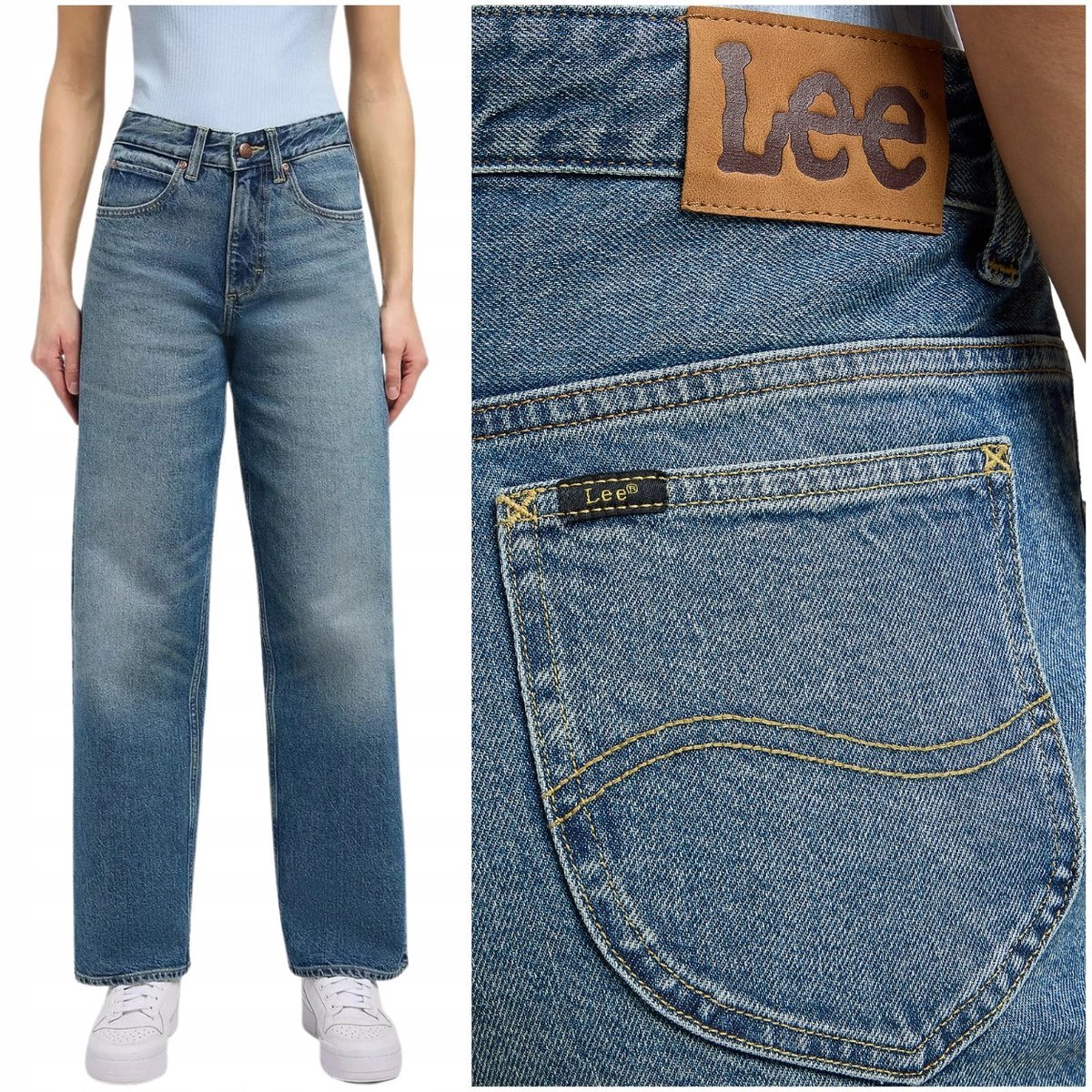 Lee Rider Loose Burst Limit wysokie luźne damskie spodnie jeansowe W30 L33