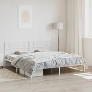 Łóżka - Metalowa rama łóżka z wezgłowiem, biała, 180x200 cm Lumarko! - miniaturka - grafika 1