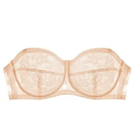 Biustonosze - Biustonosz samonośny z prześwitującego materiału - Beżowy - miniaturka - grafika 1