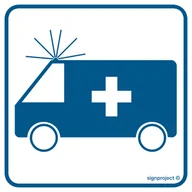 Systemy ekspozycyjne i znaki informacyjne - RE003 POGOTOWIE, FN - FOLIA SAMOPRZYLEPNA; (300X300MM) - miniaturka - grafika 1