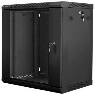 Lanberg Szafa instalacyjna wisząca 19'' 12U 600X450mm czarna (drzwi szklane) (SPL1OKS00320 [5005413]) - Szafy rack - miniaturka - grafika 1