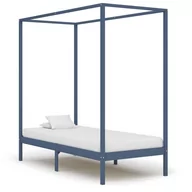 Łóżka - vidaXL Rama łóżka z baldachimem, szara, lita sosna, 100 x 200 cm - miniaturka - grafika 1