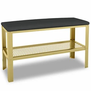 Wąskie siedzisko z półką na buty złoty + czarny F9-Z67 - Ławki do przedpokoju Wąskie siedzisko z półką na buty złoty + czarny F9-Z67 - Ławki do przedpokoju - miniaturka - grafika 1